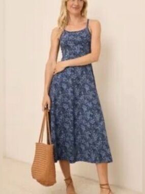 Pact Fit & Flare Midi Dress Floral
Blue Cotton XS